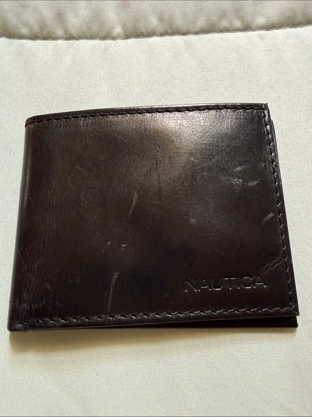 Nautica Men's Black Leather Bi-Fold Wallet